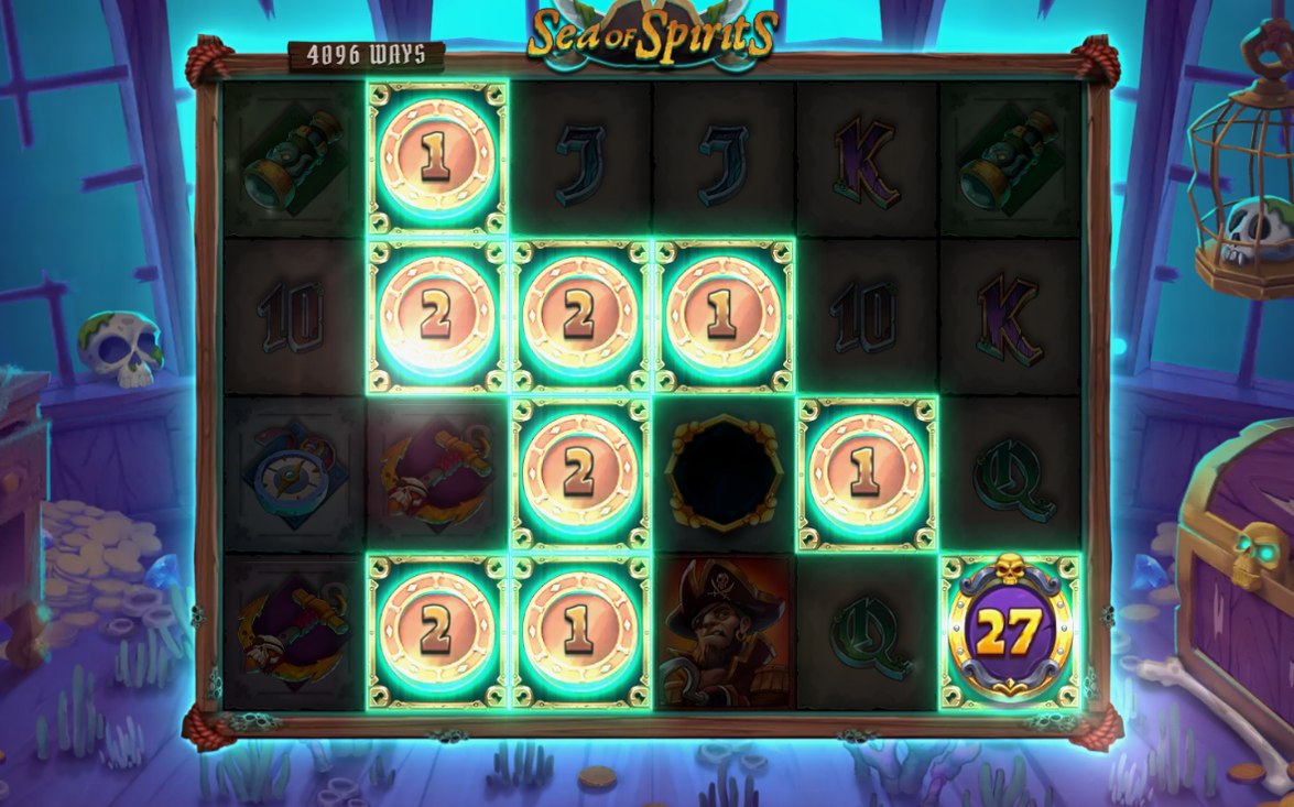 Free Spins counter with spins left in the feature