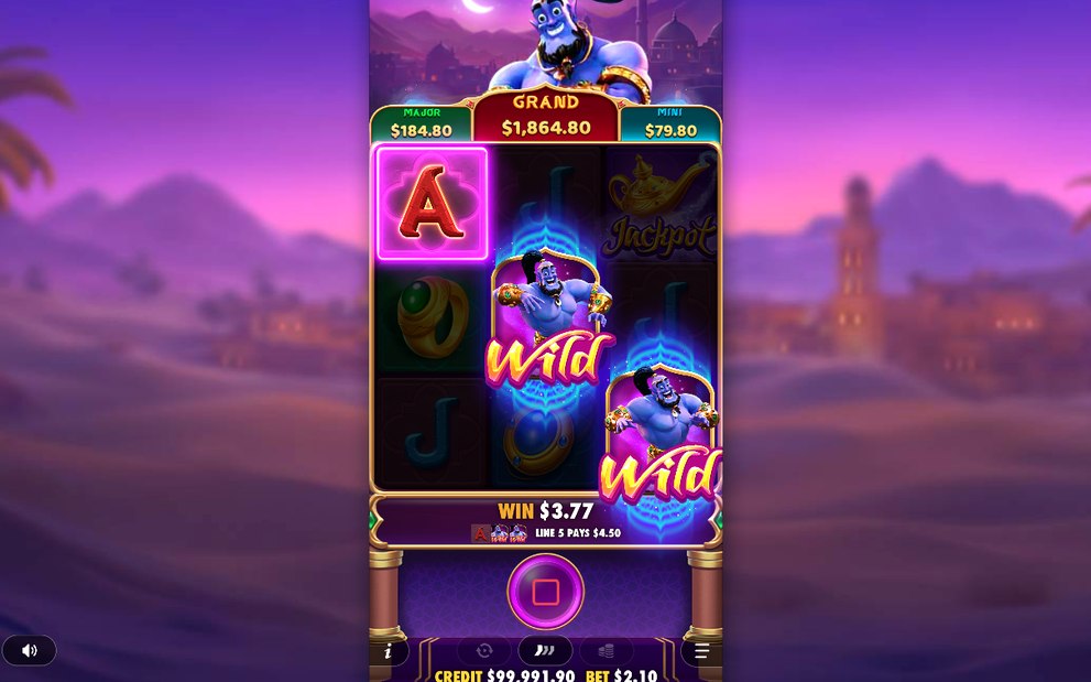 Base Game screen showing the 3x3 grid of symbols